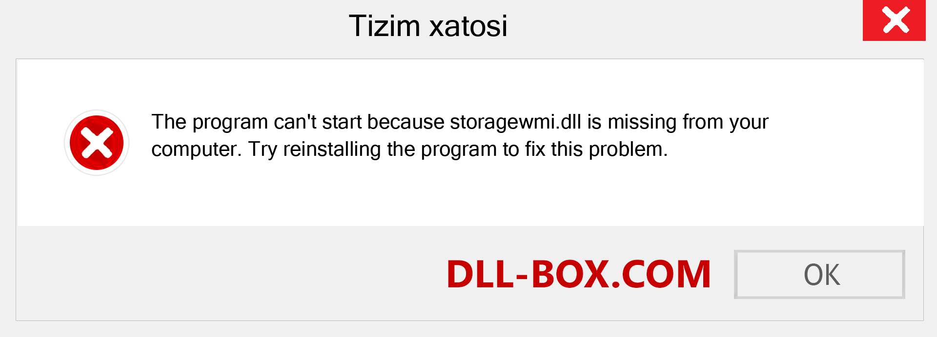 storagewmi.dll fayli yo'qolganmi?. Windows 7, 8, 10 uchun yuklab olish - Windowsda storagewmi dll etishmayotgan xatoni tuzating, rasmlar, rasmlar